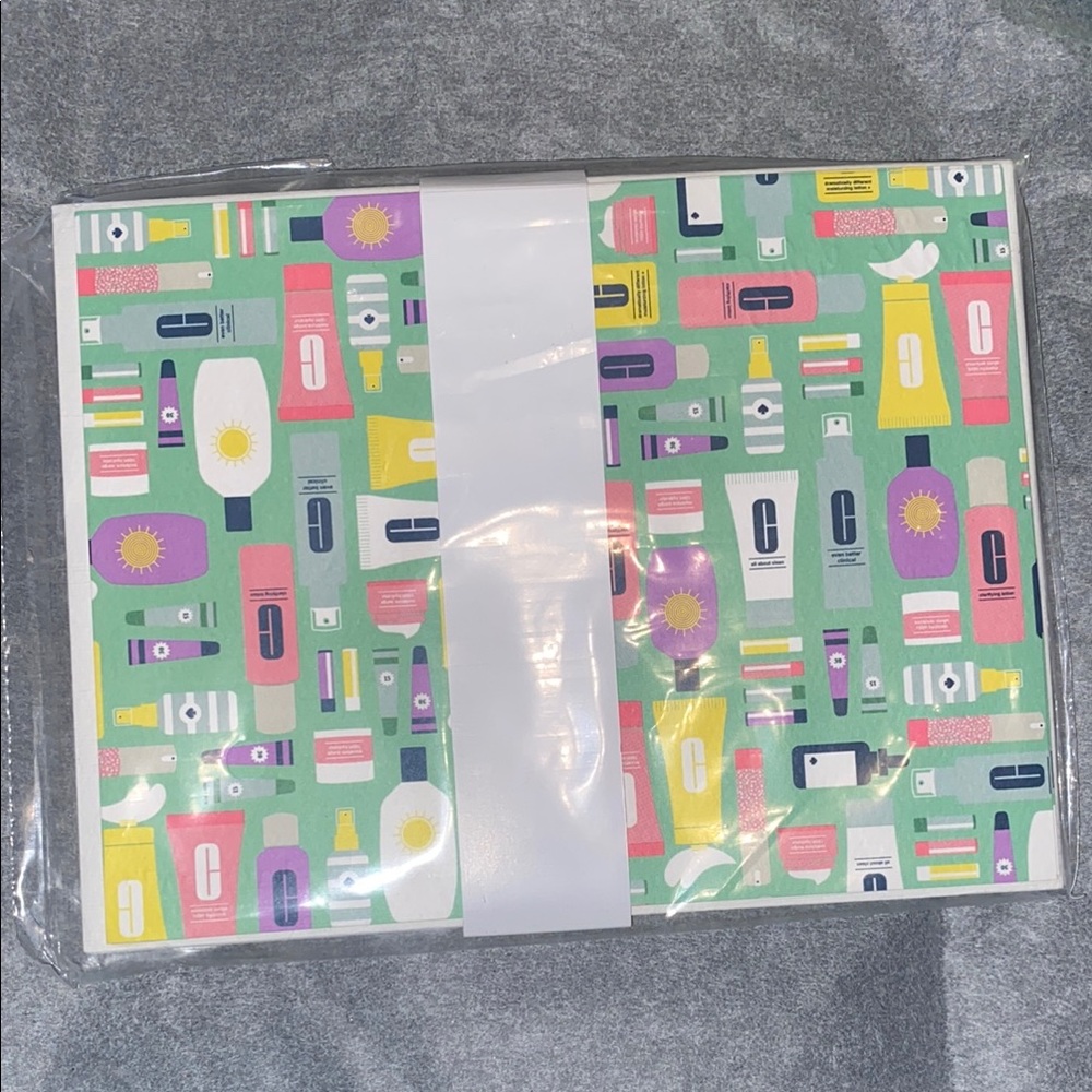 kate spade cosmetic pouch in mint green with pastel colors print W/Cards New - Picture 3 of 6
